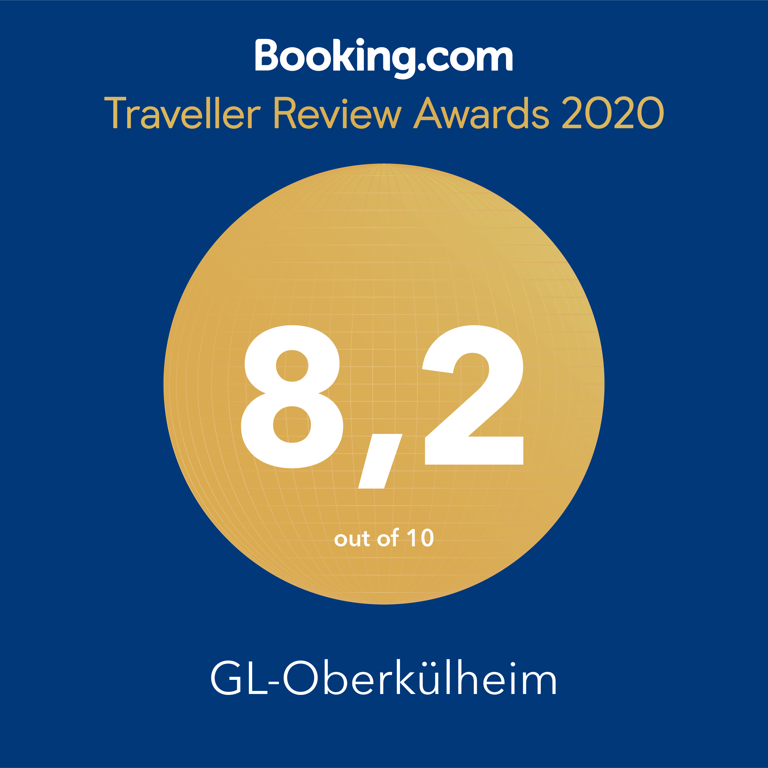 Booking.com Award 2020 Oberkülheim GL8-OG
