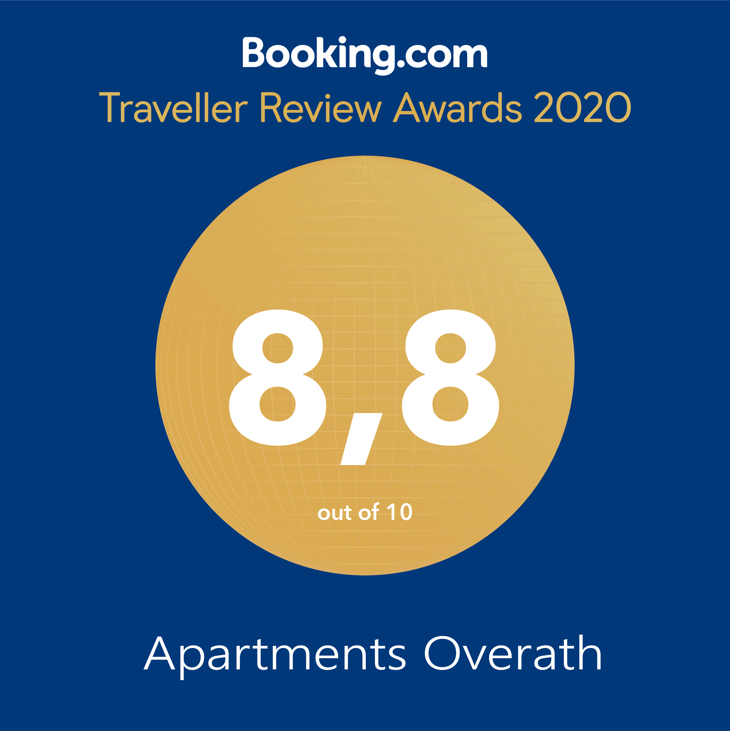 Booking.vom Award 2020 Overath Apartments